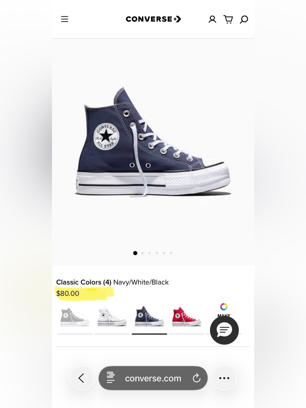 Converse Women’s 7.5/Kids 5.5 Navy and White Chuck Taylor High Top Sneakers - Picture 8 of 8